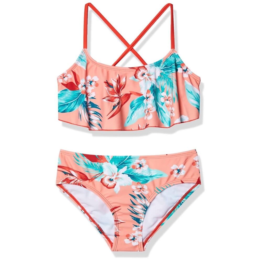 Kanu Surf Flounce Bikini Beach Sport 2 Piece Swimsuit Alania Floral Size 10